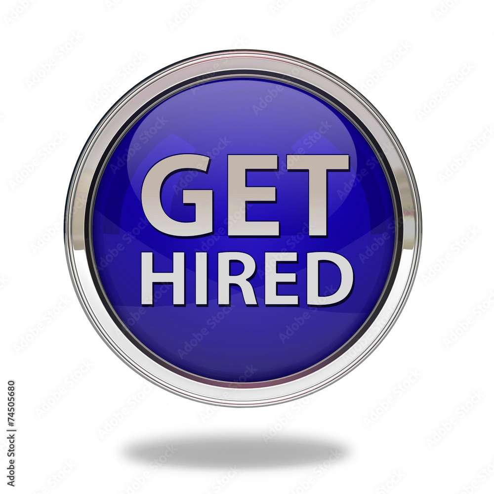 Get hired pointer icon on white background Get hired pointer icon on white background
