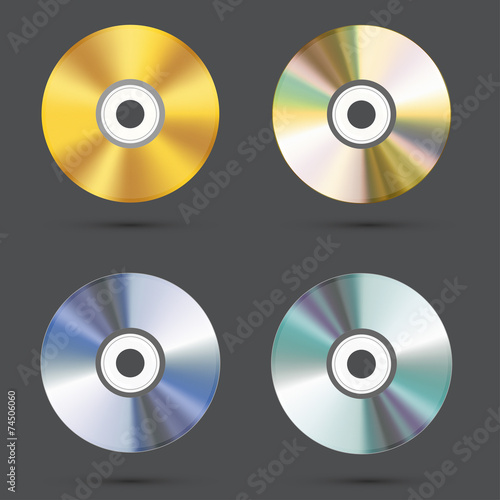 vector modern cd icons set