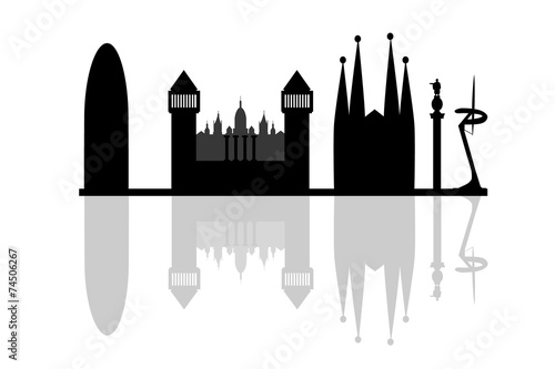 silhouette of barcelona