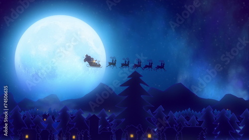 Santa wake up city and light up a Christmas tree