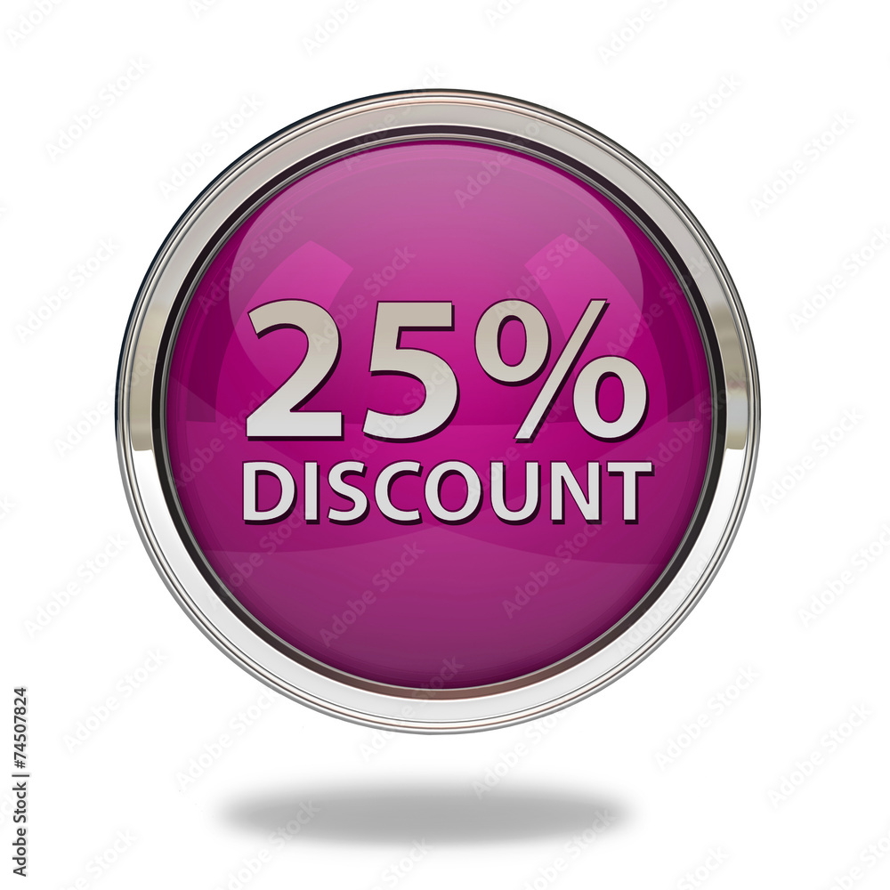 Discount 25 pointer icon on white background Discount 25 pointer icon on white background
