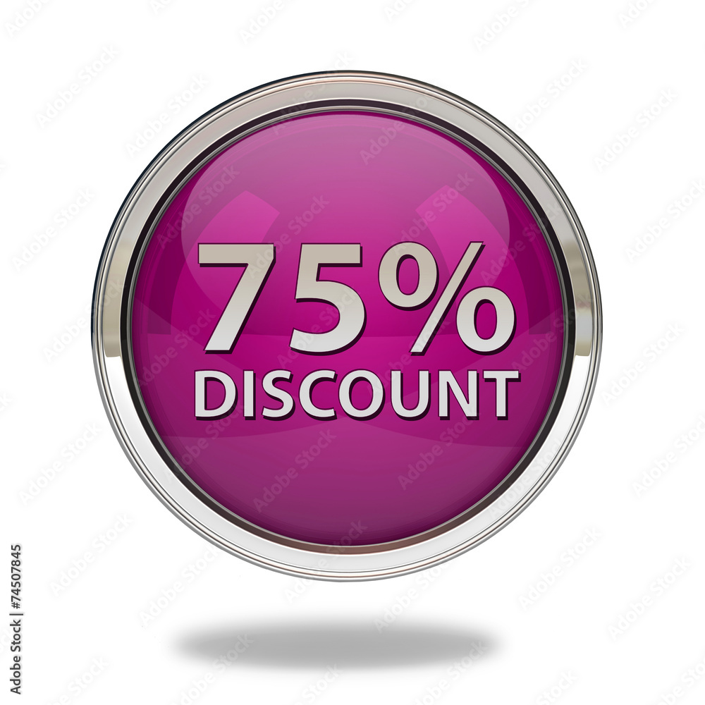 Discount 75 pointer icon on white background Discount 75 pointer icon on white background