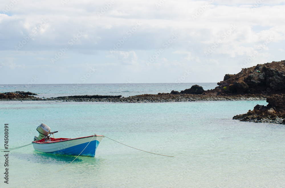 The turquoise waters of Isla de Lobos The turquoise waters of Isla de Lobos