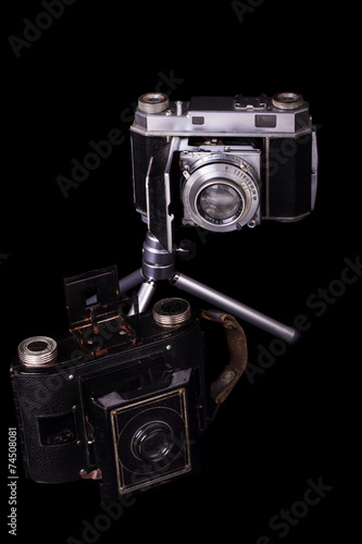  two retro vintage photographic cameras