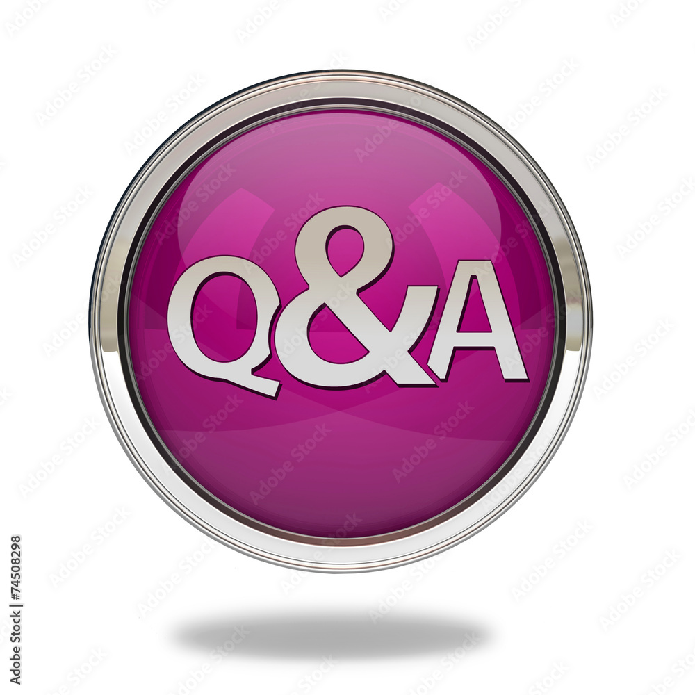 Q&A  pointer icon on white background