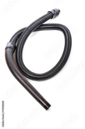 Black hose of the vacuum cleaner isolated on a white background