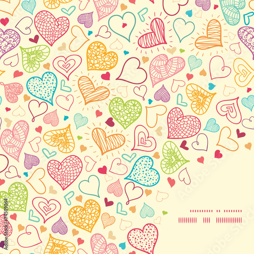 Vector doodle hearts heart silhouette pattern frame