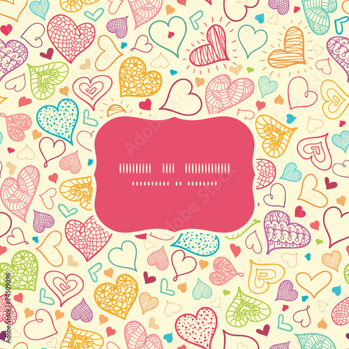 Vector doodle hearts heart silhouette pattern frame