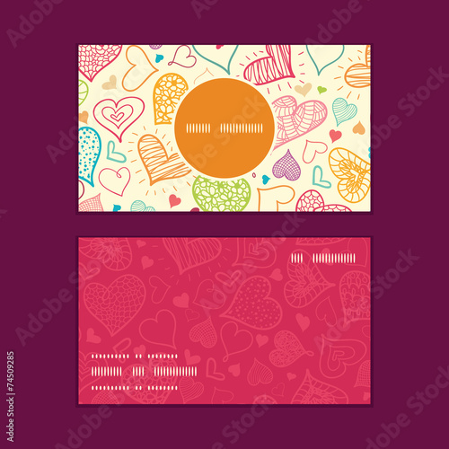 Vector doodle hearts heart silhouette pattern frame