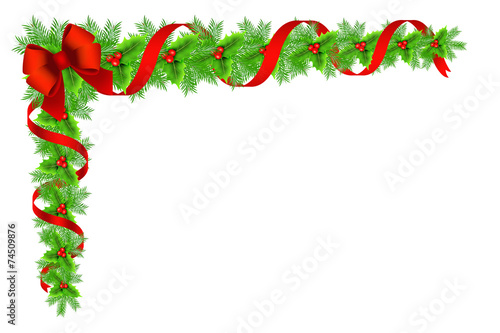 Christmas holly border decoration