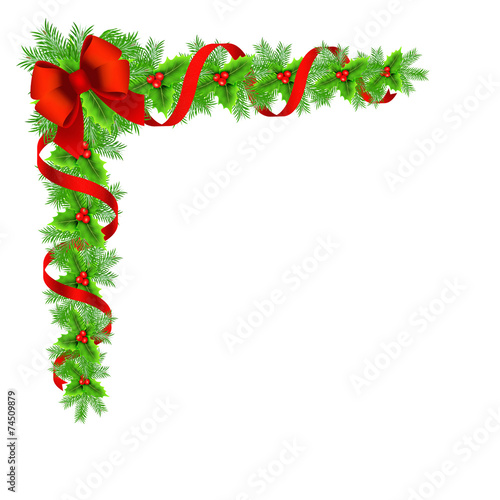 Christmas holly border