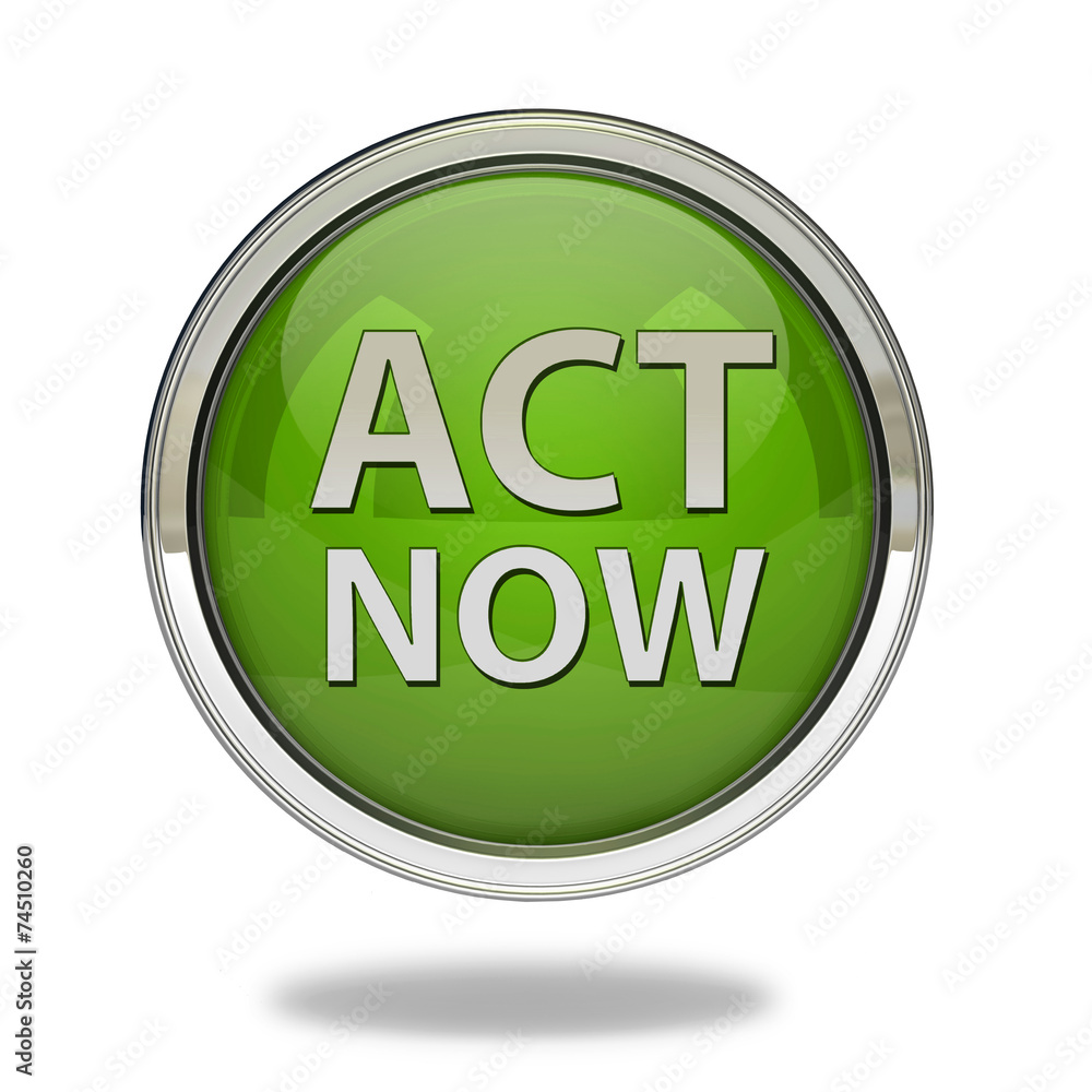 Act now pointer icon on white background Act now pointer icon on white background