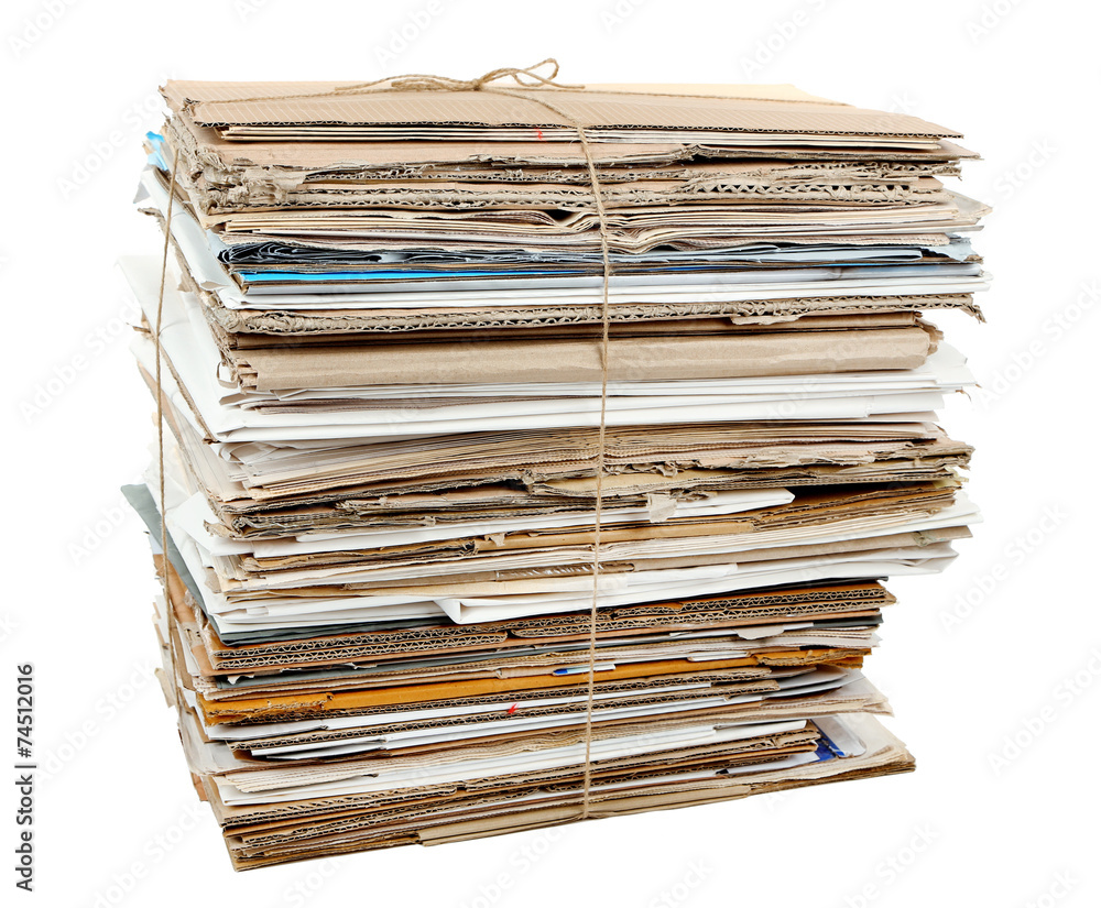 Big stack of papers, isolated on white Big stack of papers, isolated on white