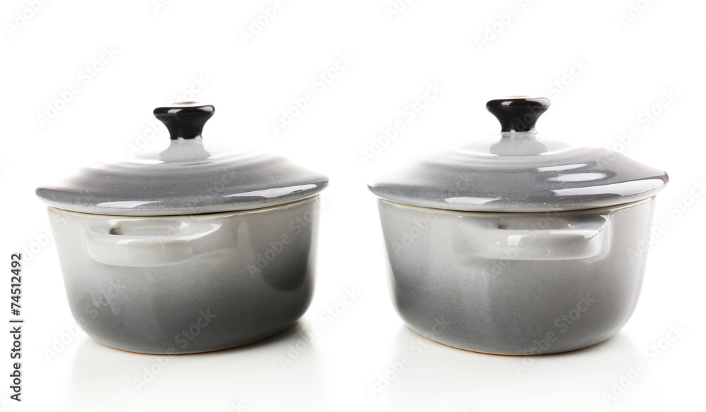 Ceramic pot. soup tureen isolated on white Ceramic pot. soup tureen isolated on white