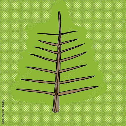 Christmas Tree Over Green