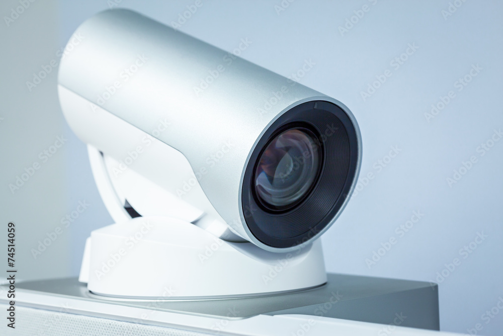 teleconference, video conference or telepresence camera closeup teleconference, video conference or telepresence camera closeup