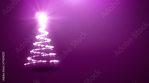 Christmas tree animation with purple background