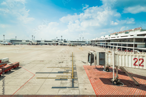 BANGKOK THAILAND - FEBRUARY 8: Airport terminal names Don Muang