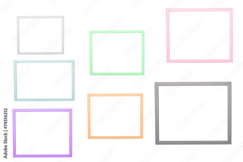 Frame colors on white wall Frame colors on white wall