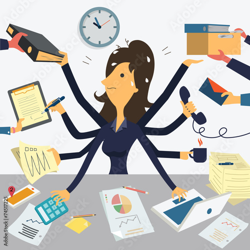 Very busy businesswoman