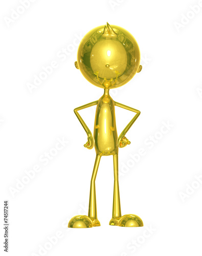 Golden character with around pose photo