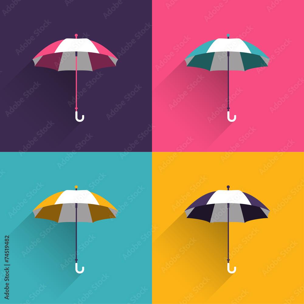 Umbrella sign. Flat vector sign.