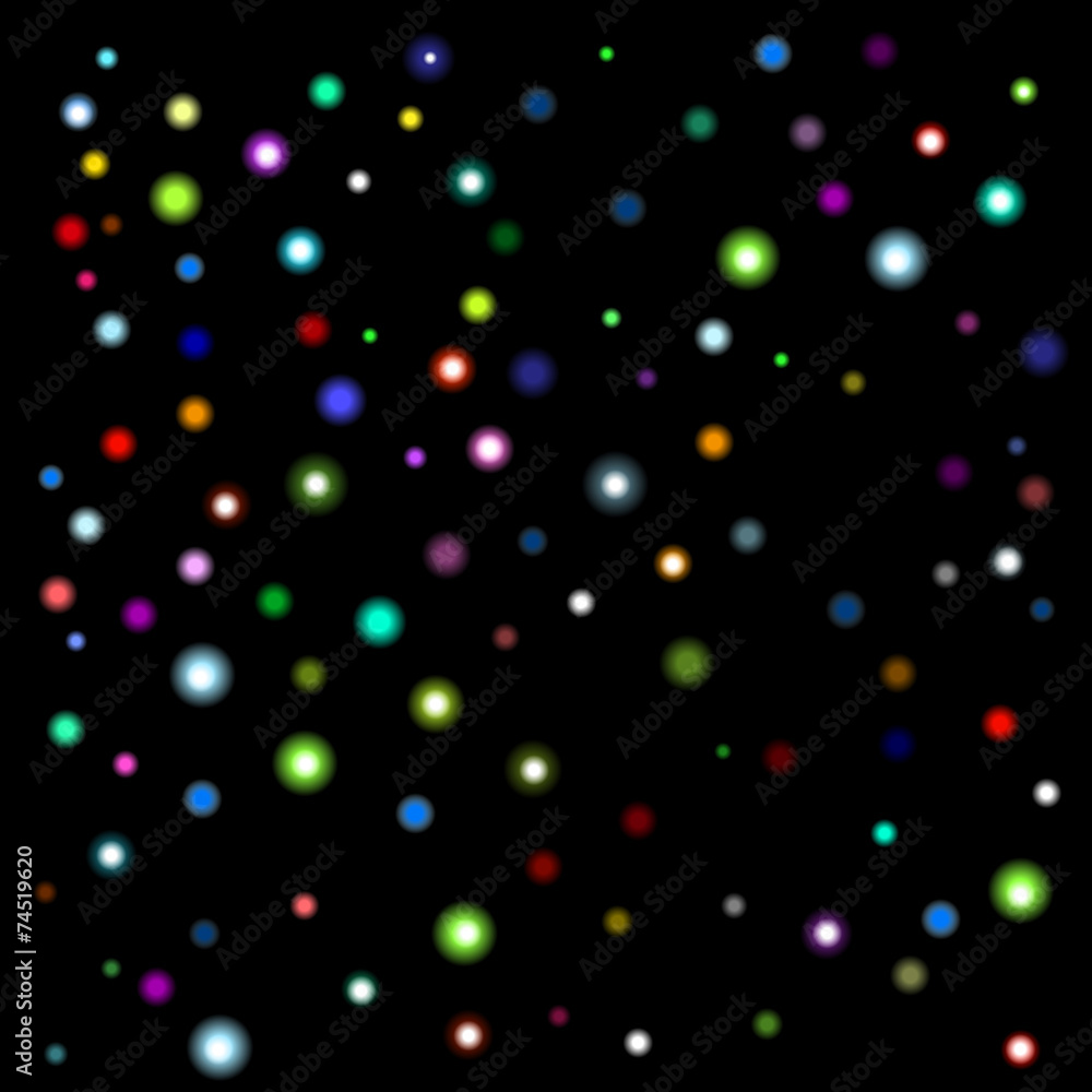 abstract black background with shining color lights