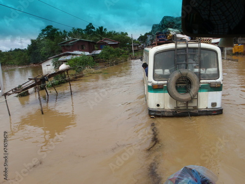 Flood on the road to Laos