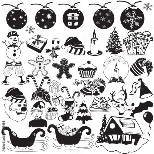 christmas black icons