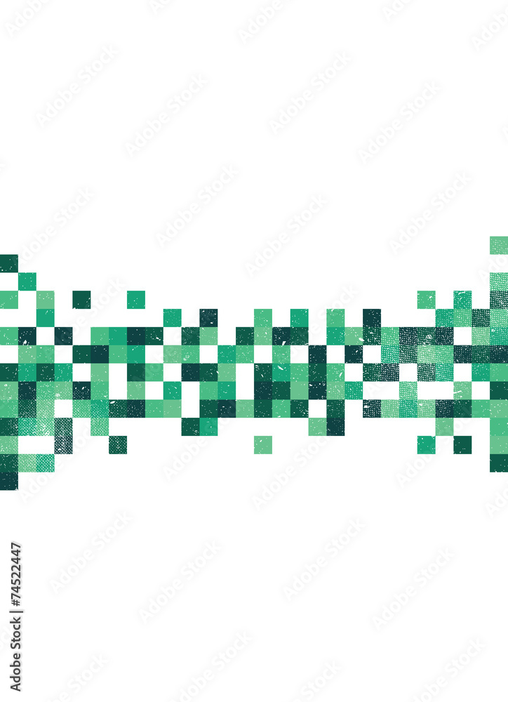 Pixel art pattern over a white background with grunge texture Pixel art pattern over a white background with grunge texture