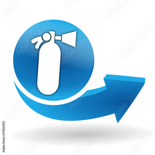 extincteur sur bouton web bleu