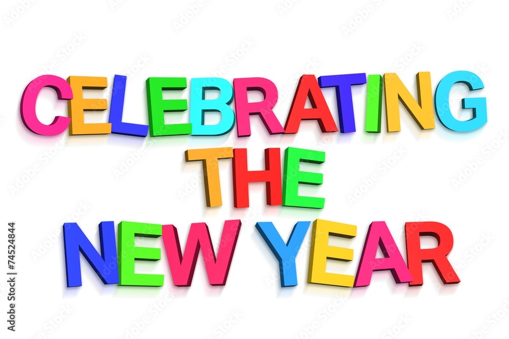 New year greeting in colourful letters New year greeting in colourful letters