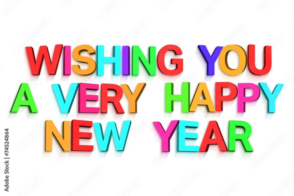 New year greeting in colourful letters New year greeting in colourful letters
