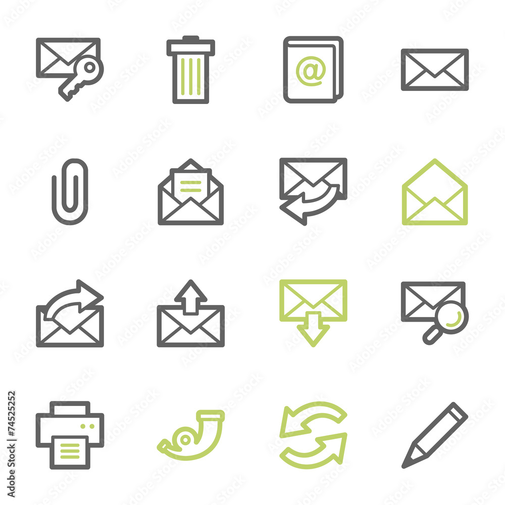 Email web icons set Email web icons set