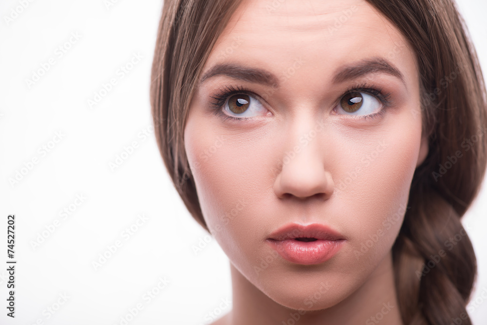 Beautiful girl expresses different emotions Beautiful girl expresses different emotions