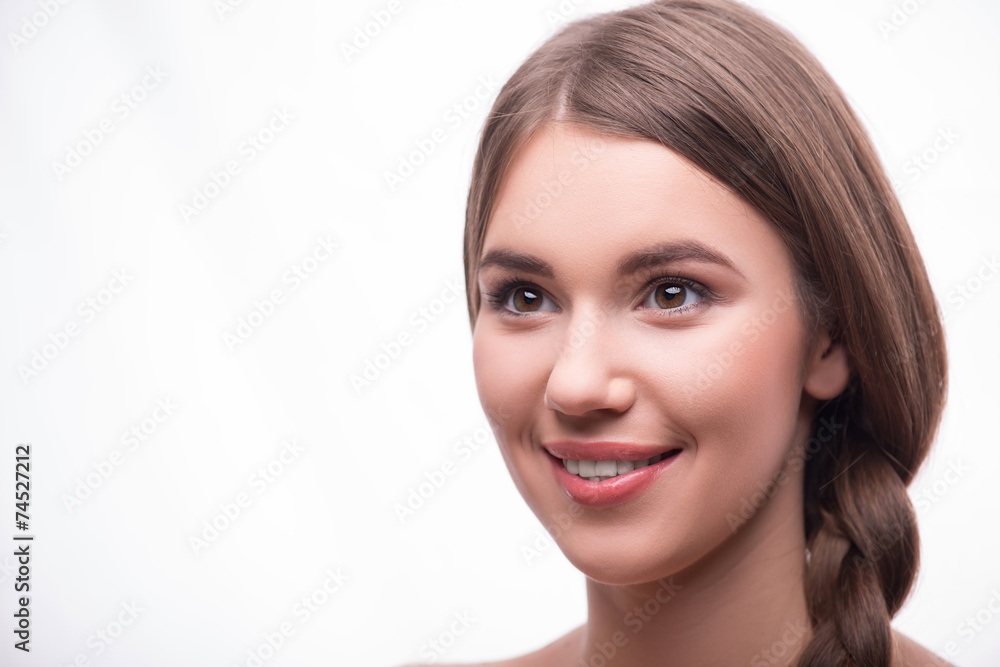 Beautiful  girl expresses  different emotions