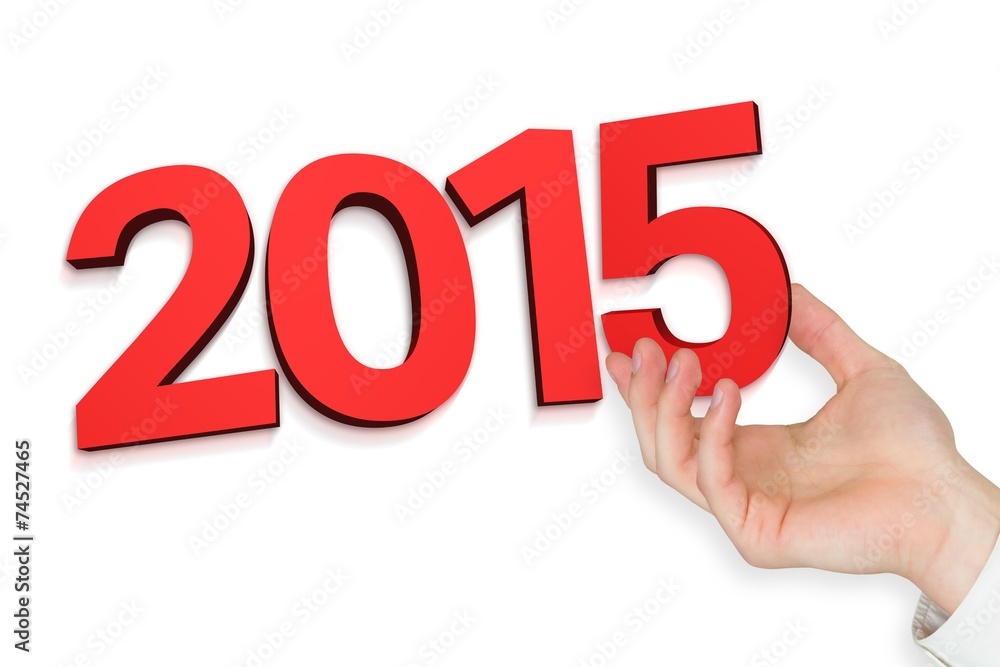 Composite image of hand presenting