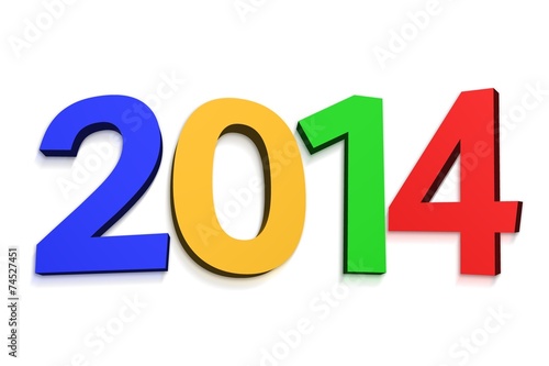 2014 in colourful letters