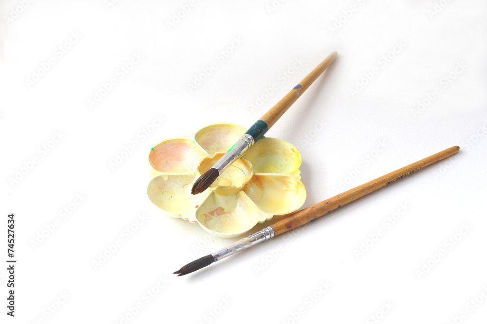 Palette and brush Palette and brush