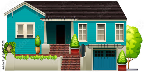 A blue house