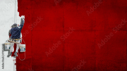 Industrial paint red background