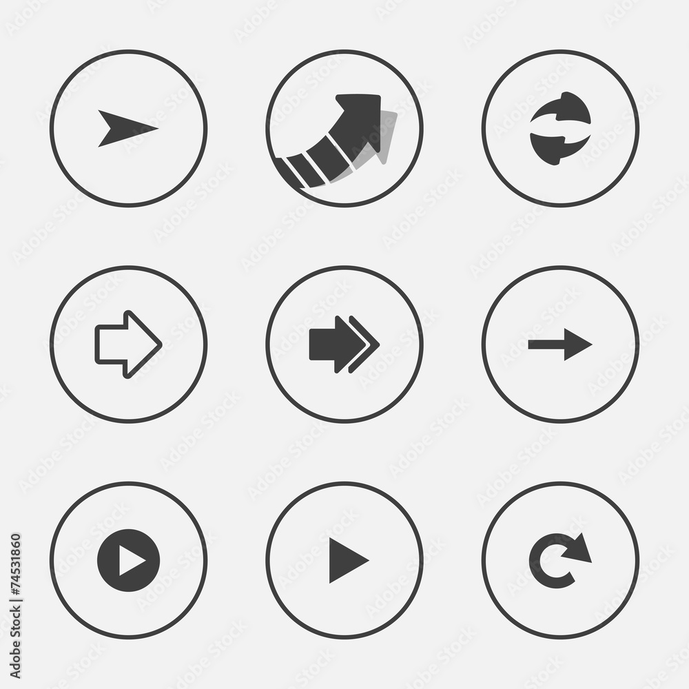 Arrow icon set pointer vector illustration internet web button Arrow icon set pointer vector illustration internet web button