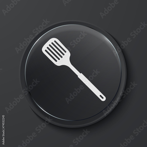 Vector modern black glass circle icon.