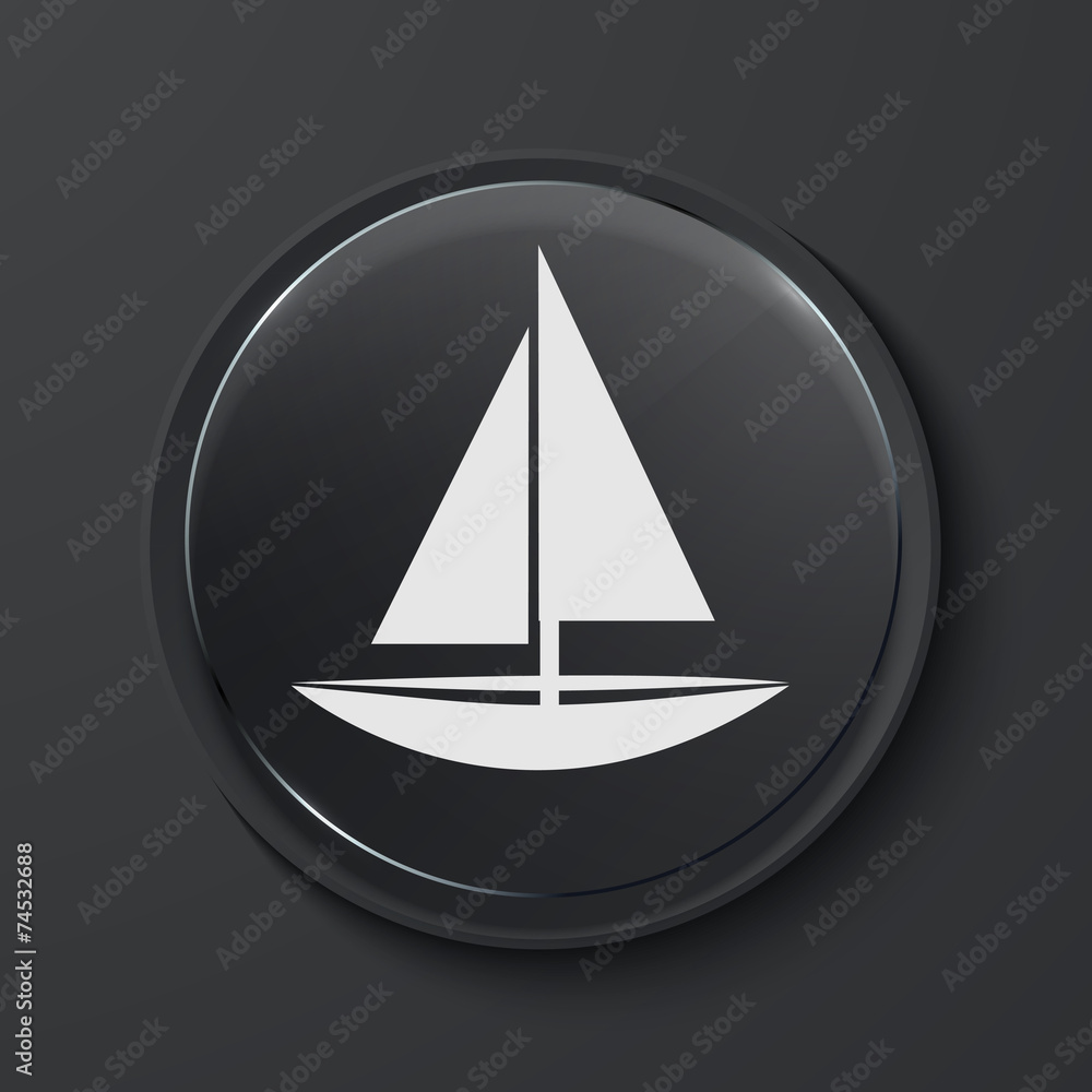 Vector modern black glass circle icon. Vector modern black glass circle icon.