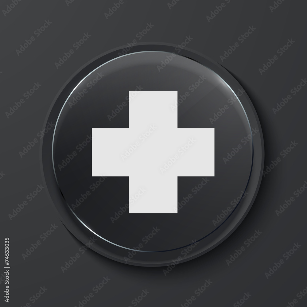 Vector modern black glass circle icon. Vector modern black glass circle icon.