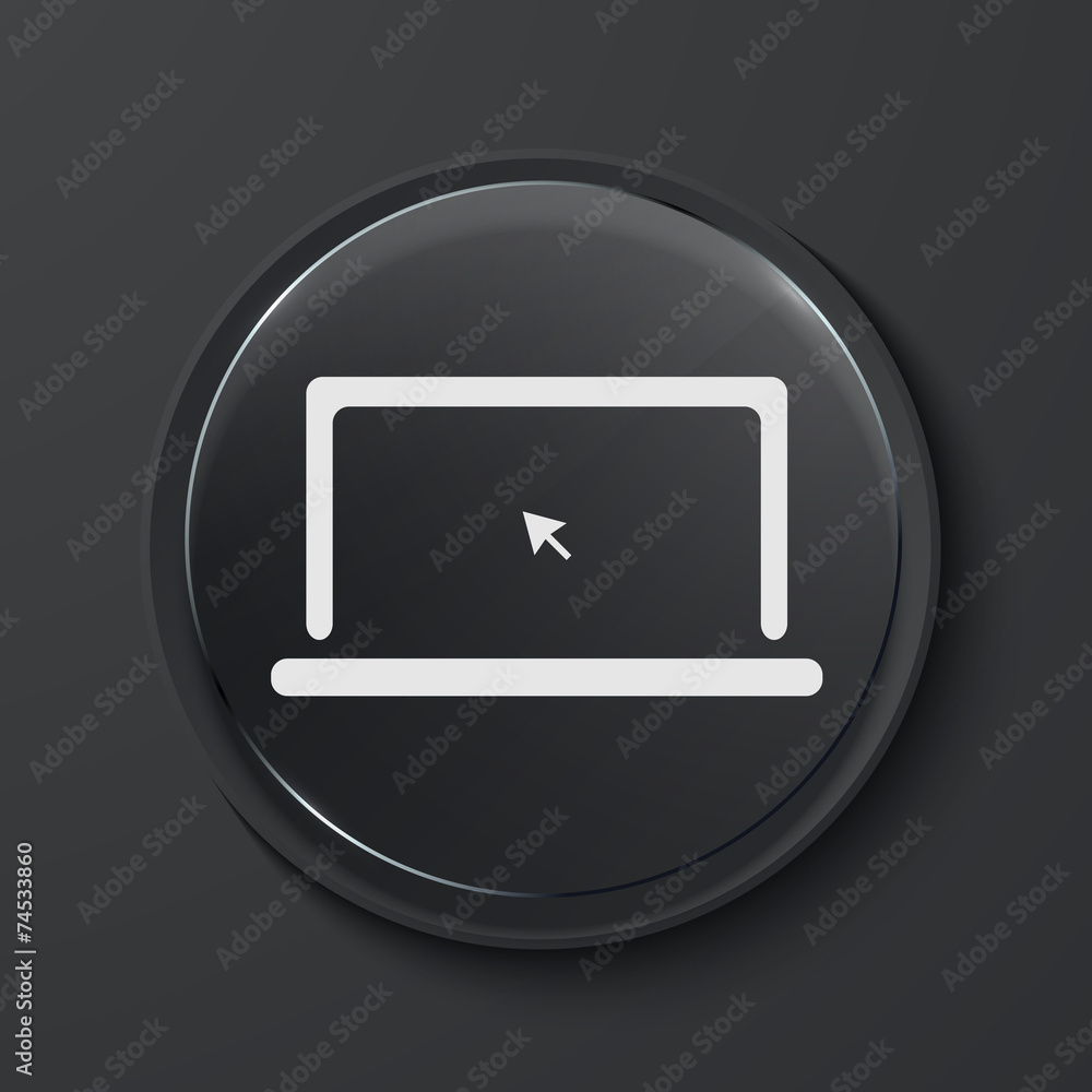 Vector modern black glass circle icon. Vector modern black glass circle icon.