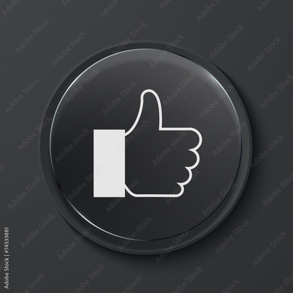 Vector modern black glass circle icon. Vector modern black glass circle icon.