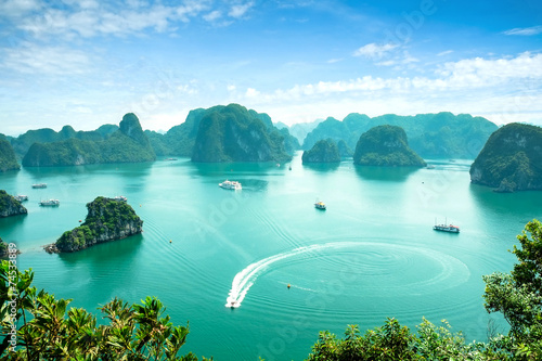 Halong Bay in Vietnam. Unesco World Heritage Site.