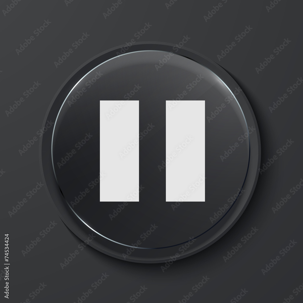 Vector modern black glass circle icon. Vector modern black glass circle icon.