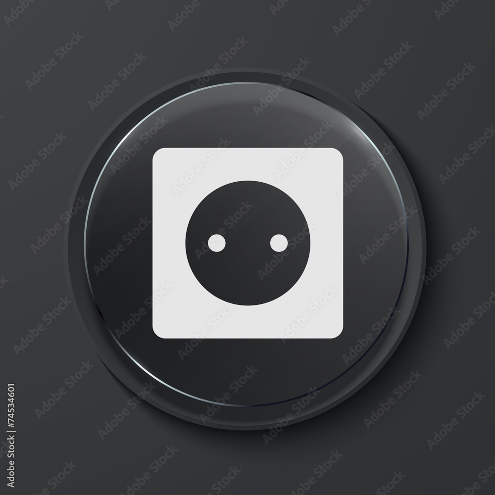 Vector modern black glass circle icon. Vector modern black glass circle icon.